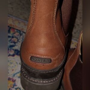 Unisex Chestnut Leather RainBoots European Sz 43